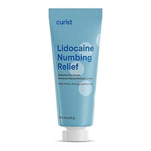 Curist 5% Lidocaine Cream Maximum Strength Topical Pain Relief - 6 oz (170 g) XL Tube - Numb Skin Quickly & Effectively with 5% Lidocaine Numbing Cream - Safe for All Skin Types! (1 Pack - 6 oz Tube)
