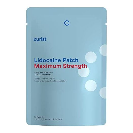 Curist Lidocaine Patches Maximum Strength Topical Pain Relief - Great for Back Relief, Neck Relief, Sore Muscle Relief (20 Patches -1 Pack - 3x5" Lidocaine 4% Patches)