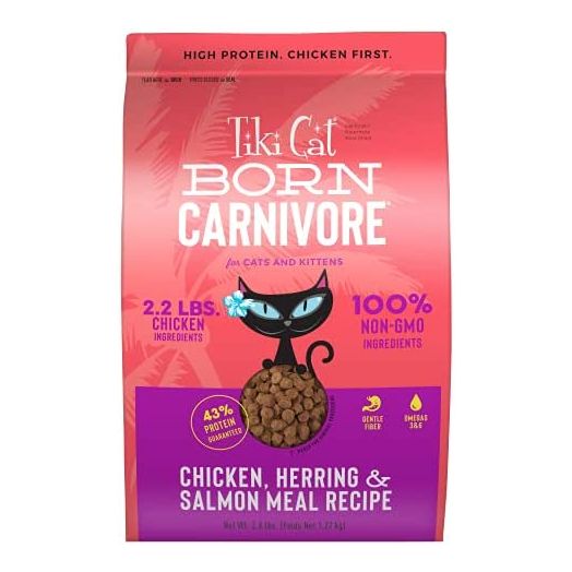 Tiki Cat Born Carnivore Baked Dry Cat Food - High Protein Low Carb - Chicken & Fish