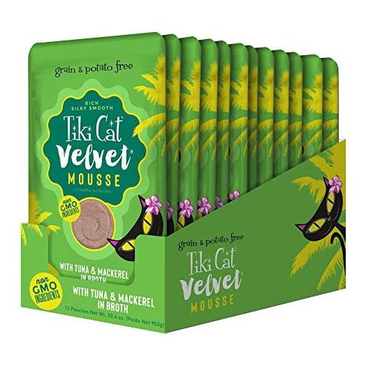 Tiki Cat Velvet Mousse Grain Free Wet Food with a Silky Smooth Texture for Adult Cats & Kittens