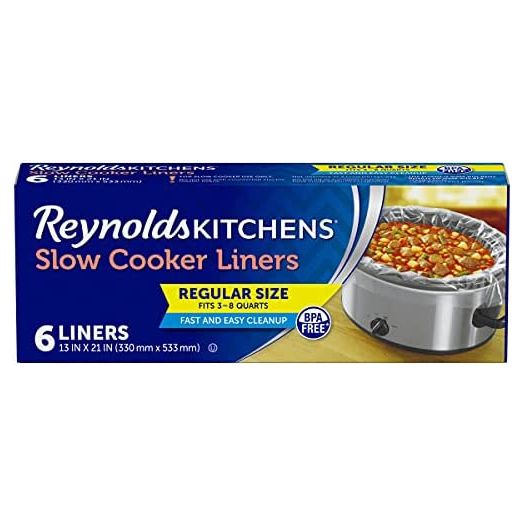 Reynolds Kitchens Slow Cooker Liners, Regular (Fits 3-8 Quarts), 6 Count