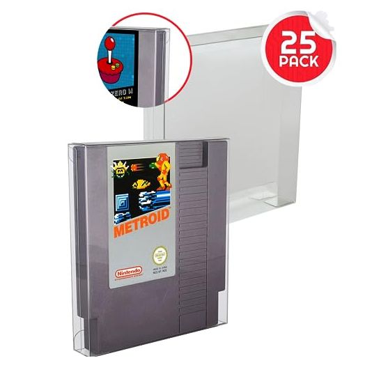 NES Cartridge Case Protector Compatible with Nintendo NES Cartridge Games - 0.40MM Thick Bulk retail bags game cases. Retro gaming console partner for retro game system collection (Pack of 25)