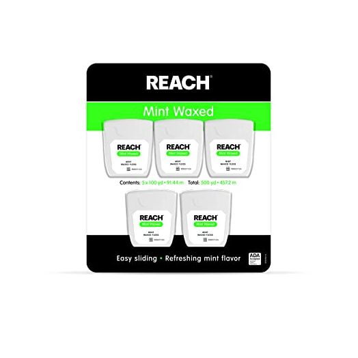 Johnson & Johnson Reach Mint Waxed Dental Floss, 5 Count
