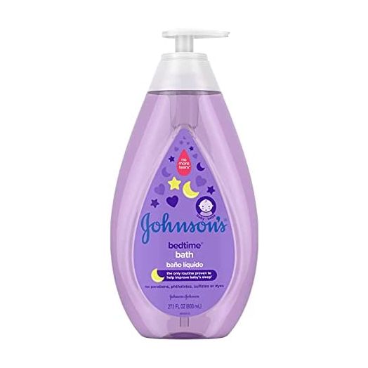 Johnson's Bedtime Baby Bath with Soothing NaturalCalm Aromas, Hypoallergenic & Tear-Free Liquid Baby Bath Formula, No Parabens, Sulfates, Dyes, or Phthalates, 27.1 fl. oz