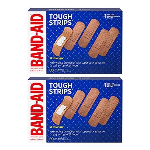 Band-Aid Brand Tough Strips Adhesive Bandage, All One Size, 60 Count of 2