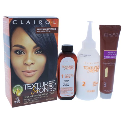 Clairol Textures & Tones Permanent Moisture-Rich Haircolor - # 1B Silken Black - 1 Application Hair Color