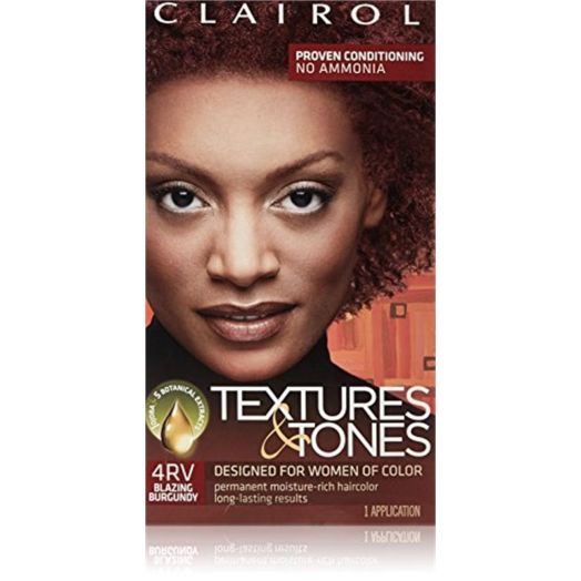 Clairol Textures & Tones 4RV Blazing Burgundy Permanent Moisture-Rich Hair Color, 1 application
