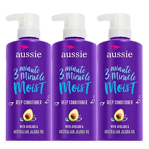 Aussie Deep Conditioner, with Avocado. Paraben Free, 3 Minute Miracle Moist, For Dry Hair, 16 Fl Oz (Triple Pack)