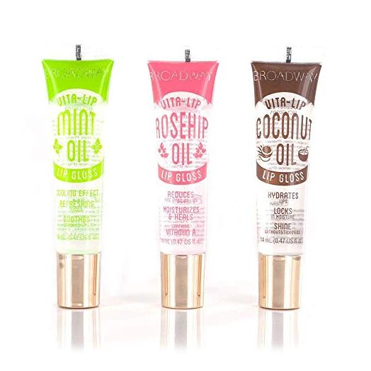 Broadway Vita-Lip Clear Lip Gloss (3PCS - Mint & Coconut & Rosehip Oil)