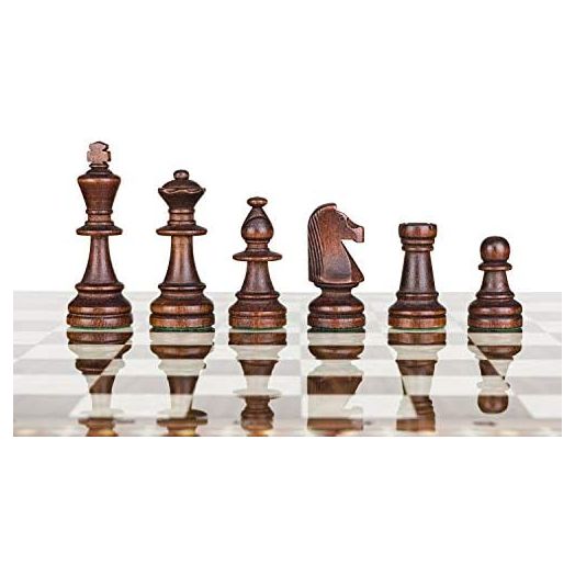 Staunton No. 6 Tournament Chess Pieces, Wooden standard chessmen, Weighted, felted