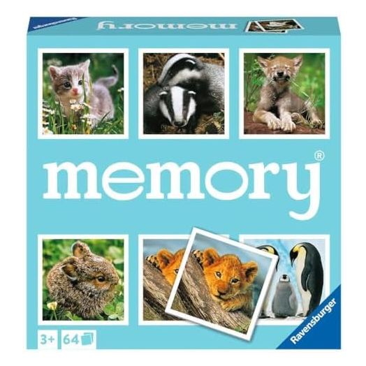 Ravensburger Animal Babies Memory Game - Engaging Picture Matching Game for Kids | Enhances Focus & Memory Skills | Fun for Family Game Night | Ideal for Ages 3 and Up