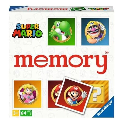 Ravensburger Super Mario Large Memory - Matching Picture Snap Pairs Game for Kids Age 3 Years and Up