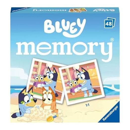 Ravensburger Bluey Mini Memory - Matching Picture Snap Pairs Game for Kids Age 3 Years and Up