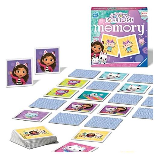 Ravensburger Gabbys Dollhouse Toys - Educational Mini Memory Game for Kids Age 3 Years Up - Matching Picture Snap Pairs