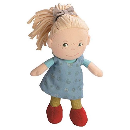 HABA Soft Doll Mirle 8" - First Baby Doll with Blonde Pony Tail for Ages 6 Months +