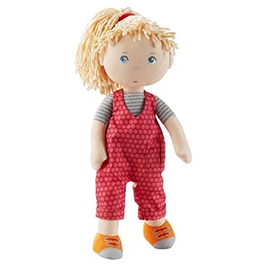 HABA Cassie 12" Soft Doll with Blonde Hair, Blue Eyes and Embroidered Face for Ages 18 Months and Up