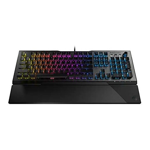 ROCCAT Vulcan 120 AIMO Mechanical PC Gaming Keyboard Tactile Titan Switch, Full Size with Per Key AIMO RGB Lighting, Anodized Aluminum Top Plate and Detachable Palm/Wrist Rest, Gunmetal Gray/Black