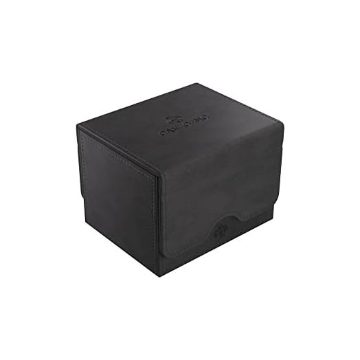 Sidekick 100+ XL Convertible Deck Box | Sideloading Card Storage Box with Removable Cover | Holds 100 Double-Sleeved Cards in Extra Thick Inner Card Sleeves | Black Color | Made by Gamegenic