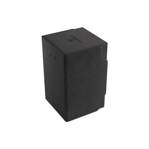 Gamegenic Watchtower 100+ XL Convertible Deck Box | Double-Sleeved Card Storage | Card Game Protector | Nexofyber Surface | Holds Up to 100 Cards | Black Color | Made
