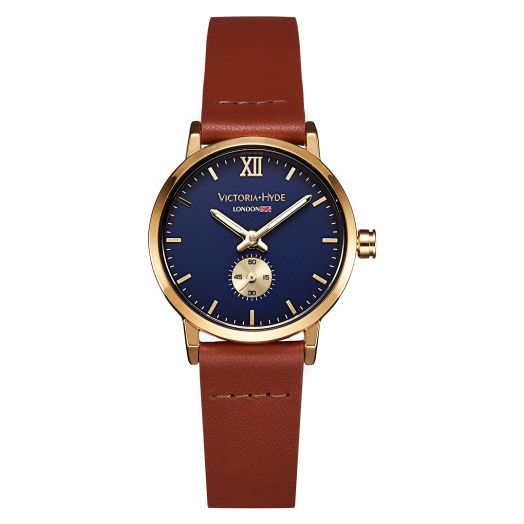 VICTORIA HYDE Retro Women Watches Small Dial Analog Quartz Detachable Genuine Leather Strap Ladies Wristwatch Brown Black Coffee