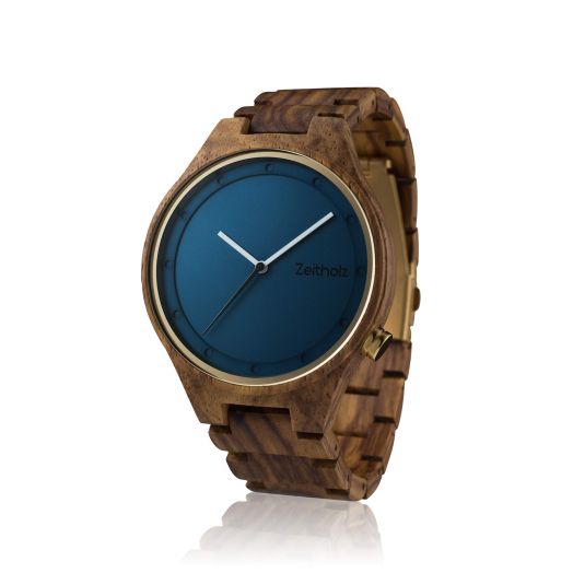Zeitholz Wooden Watch for Men - Stolpen Model, Handcrafted from 100% Natural Rosewood with Quartz Movement - Lightweight Analog Wood Grain Watch for Him - Adjustable Band Fits Any Wrist