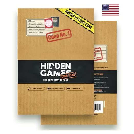 Hidden Games Crime Scene, The 1st Case, The New Haven Case (US Version), Escape Room Game for 1-6 People