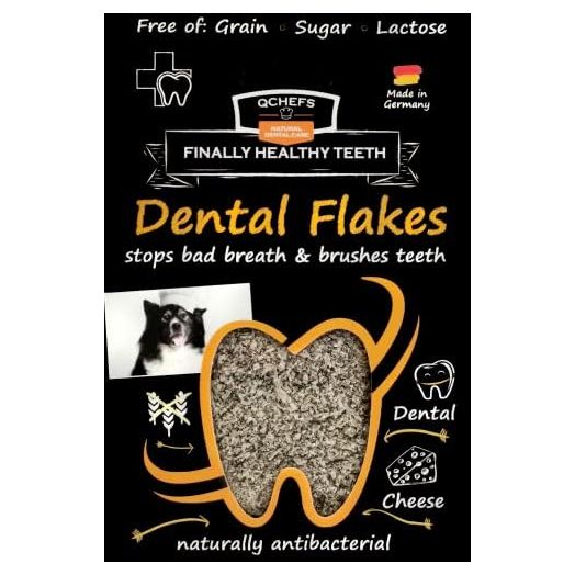 QCHEFS Dental Flakes for Dogs – One Month Supply* - Food Topper - After Meal Licking Treat, Oral Health Snack with Amino Acids.