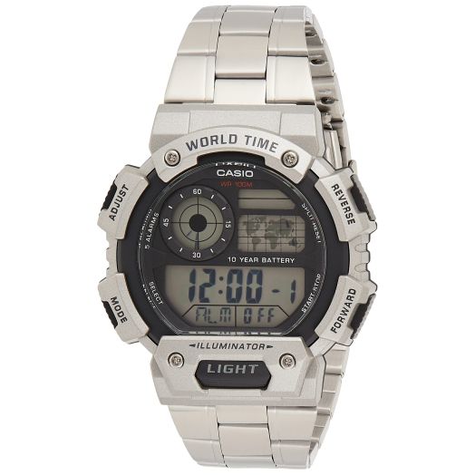 Casio Mens Digital Quartz Connected Wrist Watch with Stainless Steel Strap AE-1400WHD-1AVEF