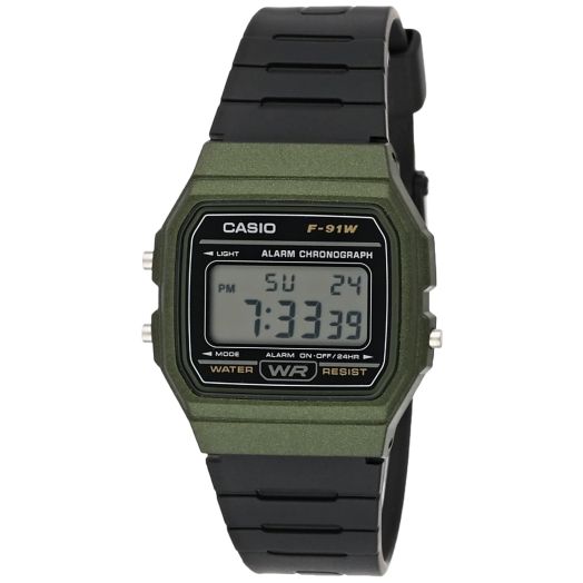 Casio Unisex Watch in Resin/Acrylic Glass with Date Display and LED Light - Water Resistance & Alarm