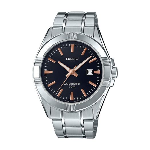 Casio MTP1308D-1A2V Men's Standard Stainless Steel Black Dial Casual Analog Watch