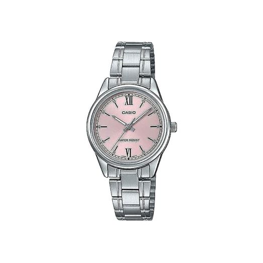 Casio LTP-V005D-4B2 Women's Standard Stainless Steel Pink Dial 3-Hand Analog Watch