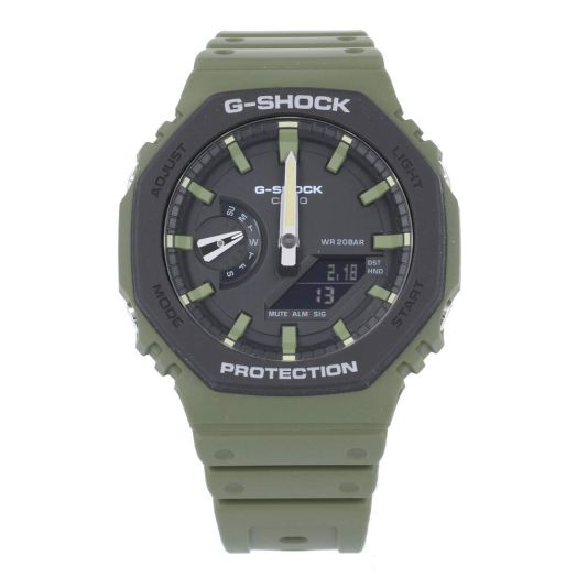CASIO G-Shock G-Shock GA-2110SU-3A G-Shock Utility Color Wristwatch, Men's, Analogue/Digital, Carbon, Khaki, Green, Modern