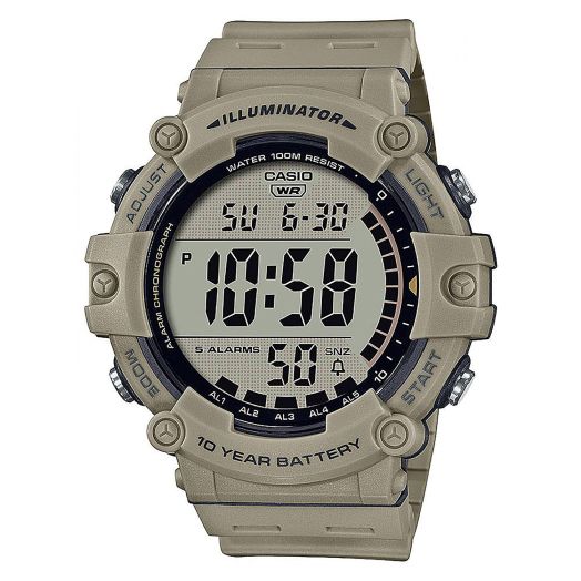 Casio Unisex-Adult Digital Quartz Watch with Plastic Strap AE-1500WH-5AVEF, Grey, zzzz-s, strip