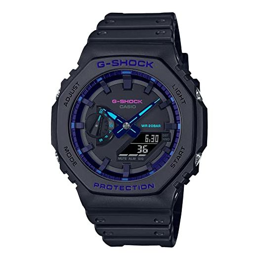 Casio GA-2100VB-1A G-Shock Analog Digital Black Dial Quartz 200M Mens Watch Black