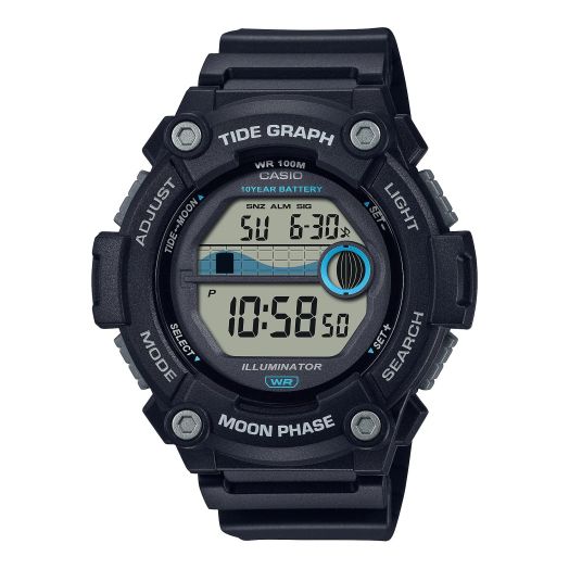 Casio Analog WS-1300H-1AVEF, Black/White, strip