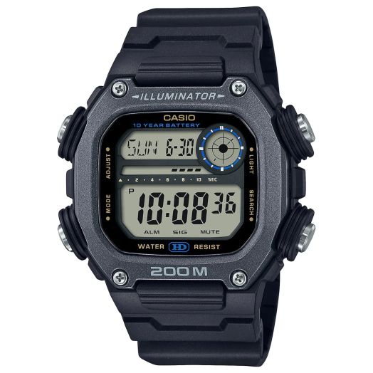 Casio DW-291 Series Standard Digital Wristwatch, Overseas Model, Black Long Strap DW-291HX-1AV