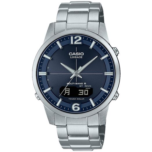 Casio LCW-M170D-2AJF [Solar Radio Clock Lineage] Stainless Steel Band Watch Imported from Japan Jan 2023 Model, navy / silver