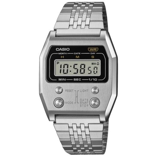 Casio Vintage Digital Silver Steel Watch A1100D-1EF, bracelet