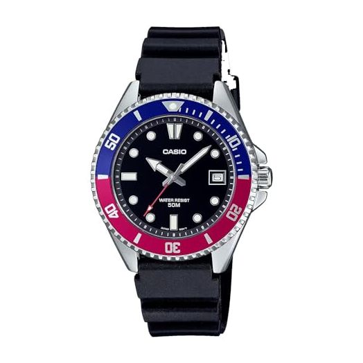 Casio MDV10-1A2V Unisex Dive Inspired 38 mm Rubber Band Black Dial Sports Watch