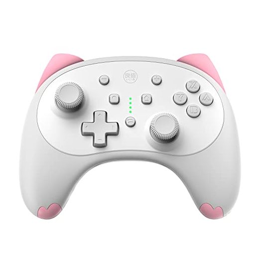 IINE Cat Controller for Nintendo Switch/Switch OLED Cute Wireless Controller,White