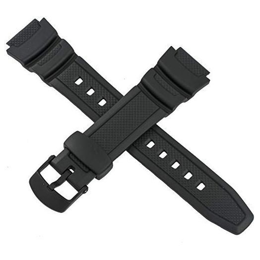 Casio 10360831 Men's Watch Strap Resin Black 24, Black, Strap