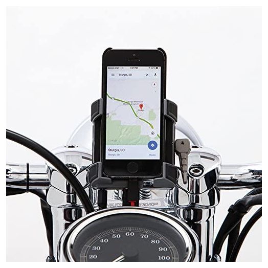 Ciro 50214 Handlebar Mount Smartphone/GPS Holder With Charger (Chrome Handlebar Mount Smartphone/Gps Holder With Charger , Includes 1-1/4" Handlebar Mount)