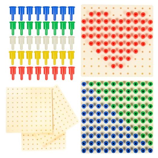 edxeducation Pegs and Peg Board Set, Fine Motor Skills Toy (1,000 Pegs + 5 Boards)