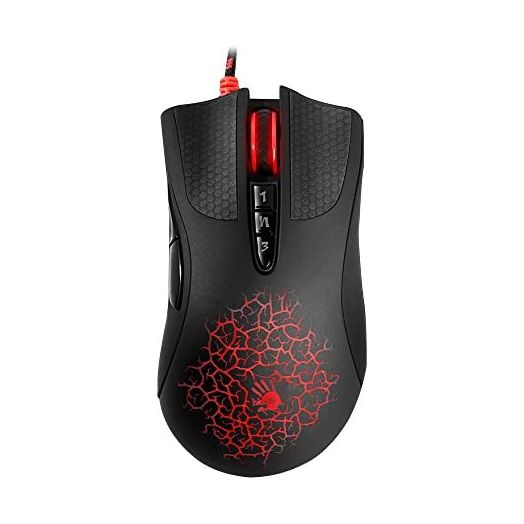 Bloody AL90 Optical Gaming Mouse with Light Strike (LK) Optical Switch & Scroll - 8 Programmable Buttons and Advanced Macros - Ergonomic Right Hand Grip - Button Grips - Colored Profile Selection