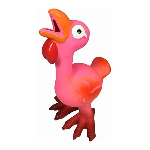 7" Latex Dog Squeaky Chewing Toys, Pink Chicken