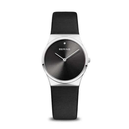 BERING Women Analog Quartz Classic Collection Watch with Satin Strap and Sapphire Crystal 12130-602, Silver, 000, Bracelet