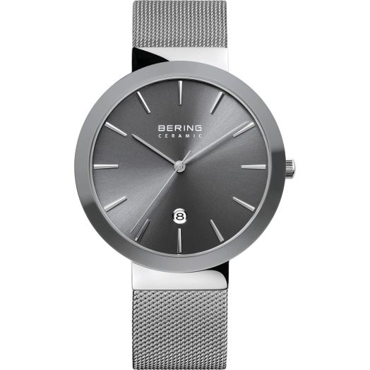 BERING Women Analog Quartz Ceramic Collection Watch with Stainless Steel Strap & Sapphire Crystal 11440-389