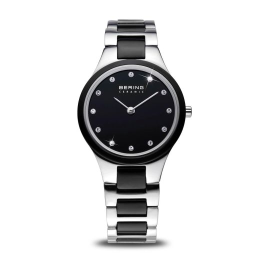 BERING Women Analog Quartz Ceramic Collection Watch with Stainless Steel/Ceramic Strap & Sapphire Crystal