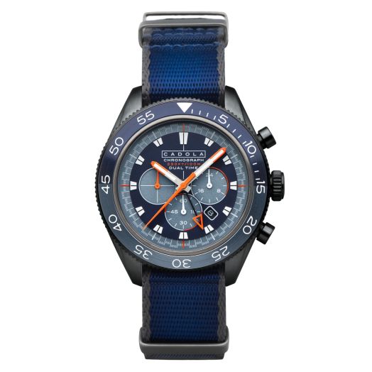 Cadola Men's 42mm Ahrens Chronograph Atlantic Blue Watch with Nylon Strap CD-1036-04