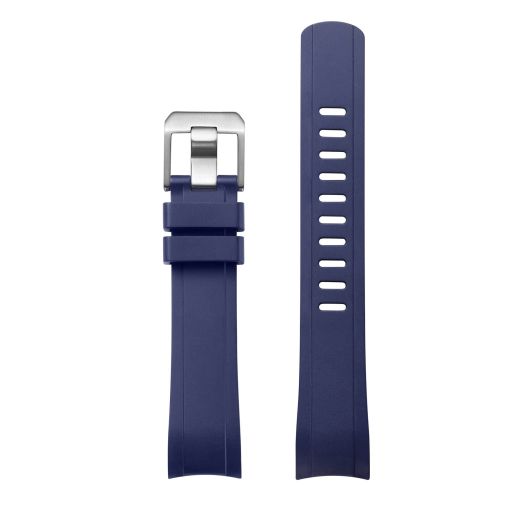 Crafter Blue RX01 Curved End Watch Band Rubber Strap Replacement for ROLEX SUBMARINER CERAMIC REF.116610, Royal Blue